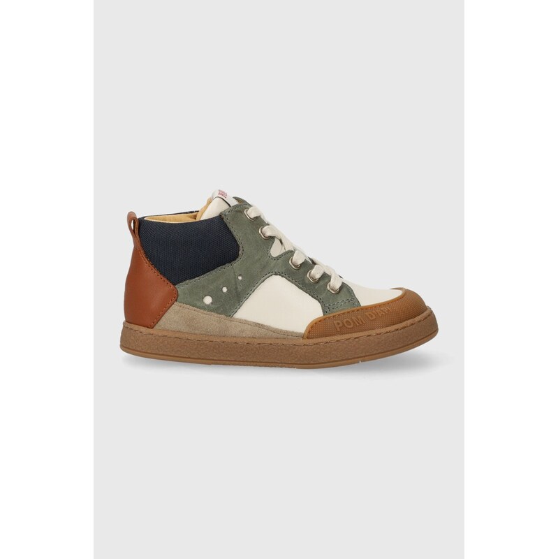 Pom Dapi Dětské kožené sneakers boty Pom Dapi MOUSSE BUMP