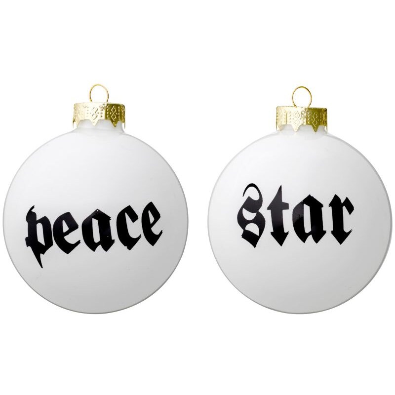 Bloomingville Vánoční baňka Peace/Star Star