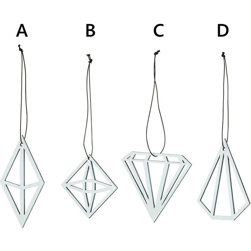 Bloomingville Závěsné geometrické ozdoby Diamond varianta B