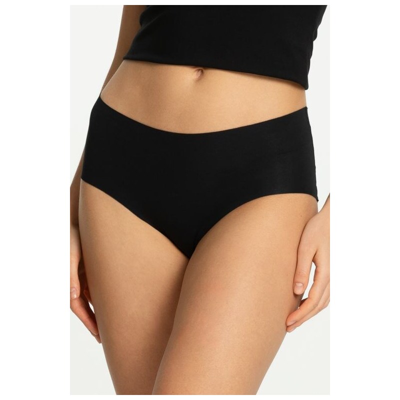 Julimex Bezešvé bavlněné kalhotky Cotton mood MAXI černé