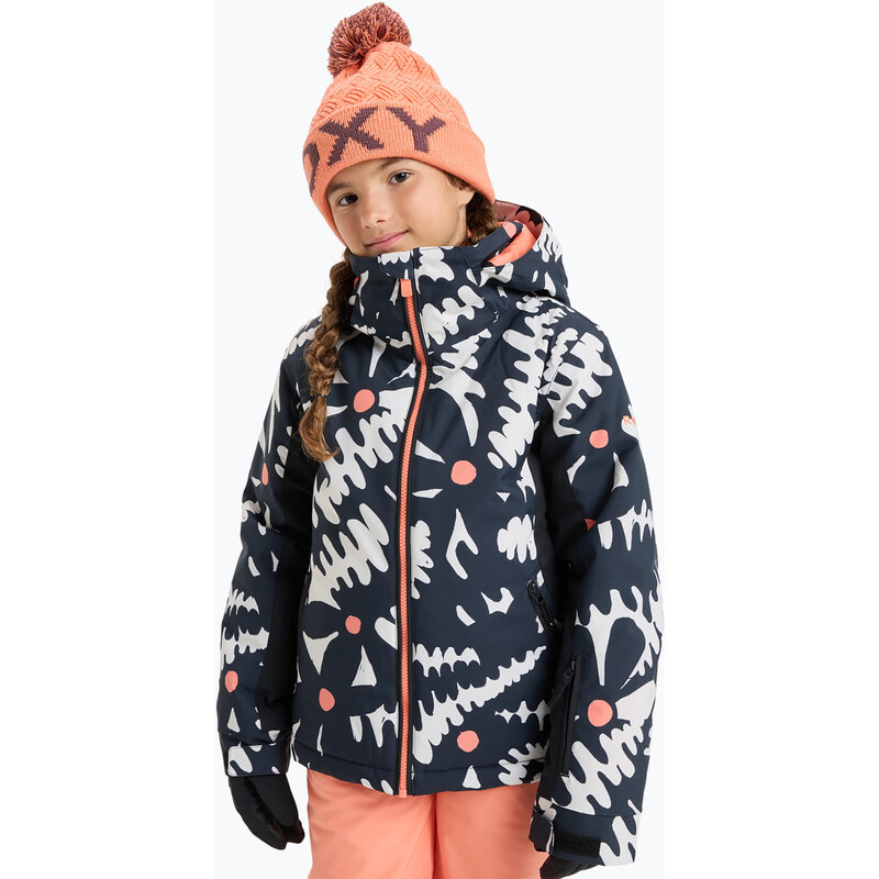 Dětská snowboardová bunda ROXY Free Jet true black/big flower