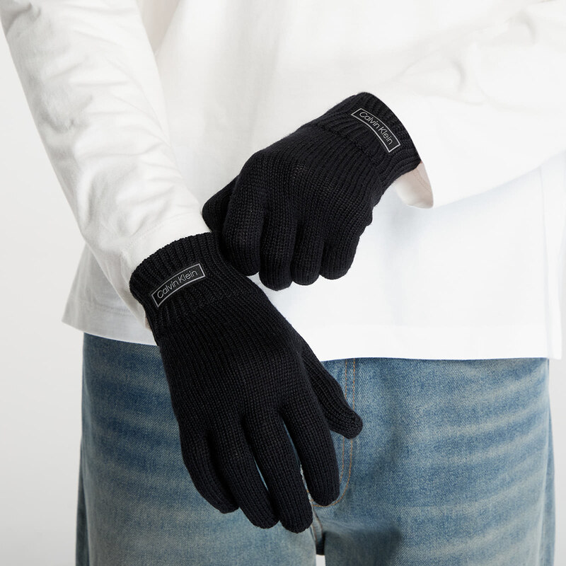 Rukavice Calvin Klein Patch Wool Knitted Black Universal
