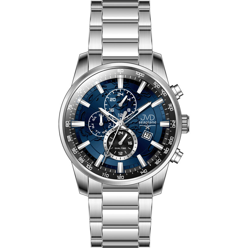 JVD Pánské ocelové vodotěsné ocelové hodinky chronograf JVD