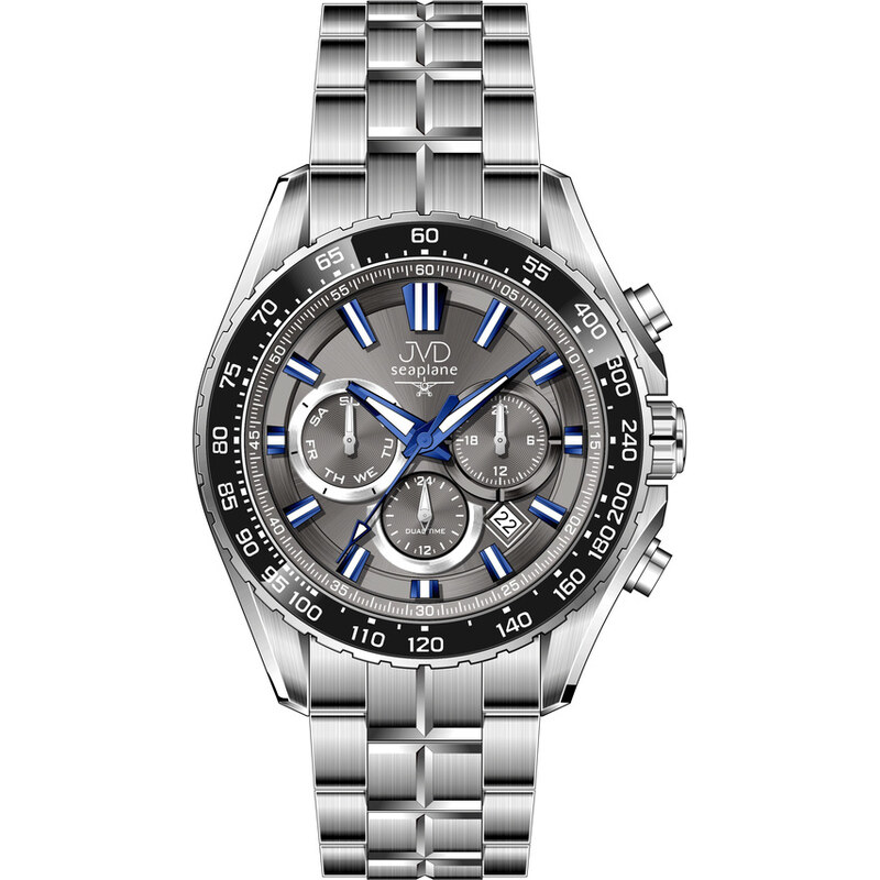 JVD Pánské ocelové vodotěsné ocelové hodinky chronograf JVD