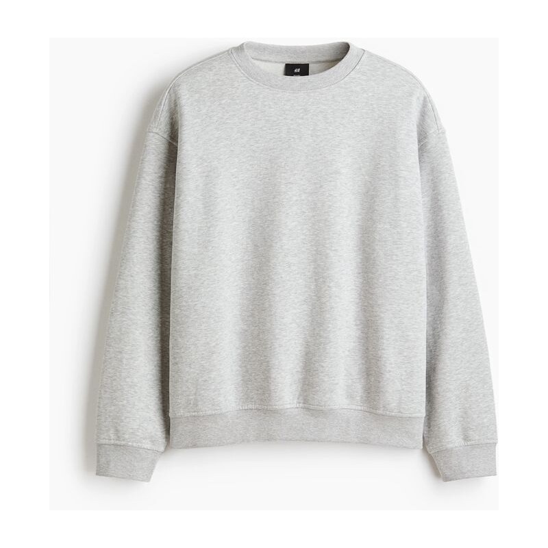 H&M - Mikina Loose Fit - Šedý Melír