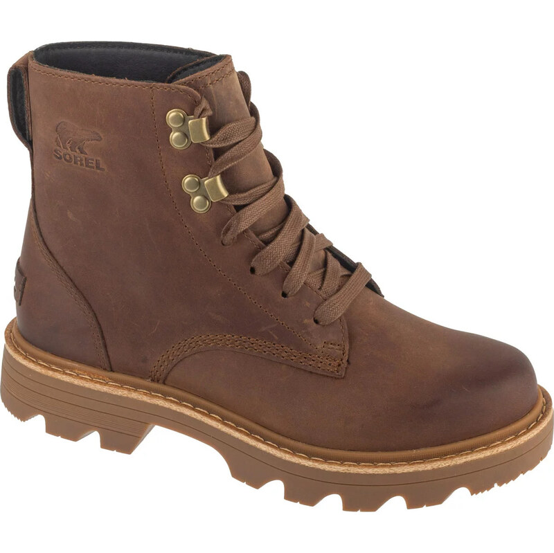 Hnědé dámské kožené workery Sorel Revel Rd Boot Lace Wp Hnědá 109706912