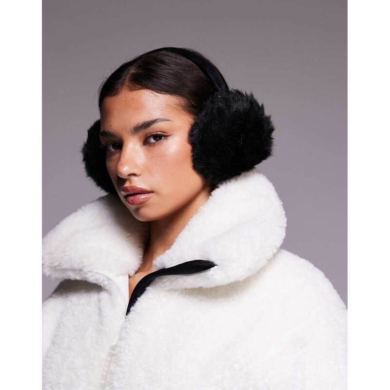 Threadbare Ski faux fur ear muffs in black 102148763