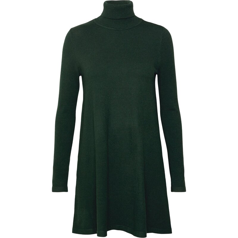 VERO MODA Úpletové šaty VMHappiness tmavě zelená
