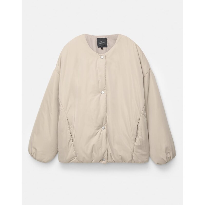 Pull&Bear Padded bomber jacket with volume in pale grey 109712645