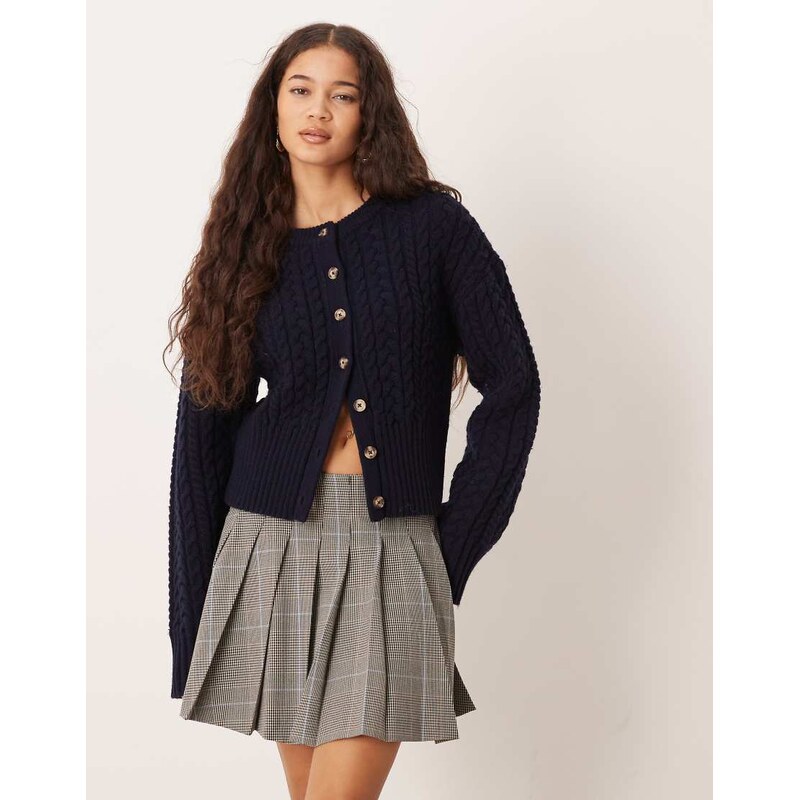 ASOS DESIGN pleated mini skirt in check-Multi