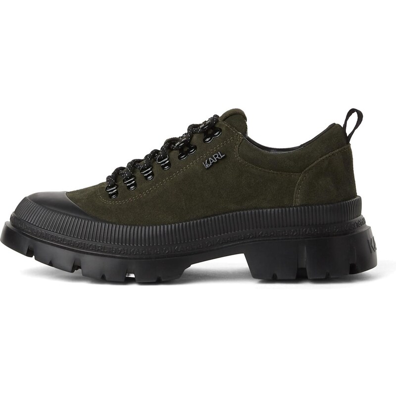 Karl Lagerfeld Šněrovací boty khaki / černá