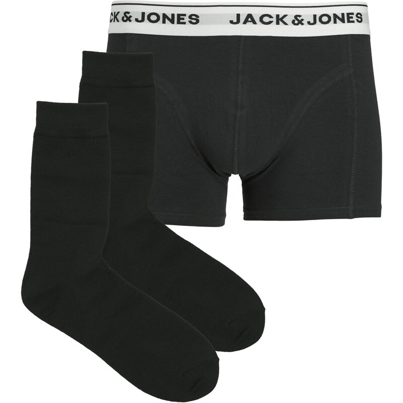 JACK & JONES Boxerky JACORDINARY světle šedá / černá / bílá
