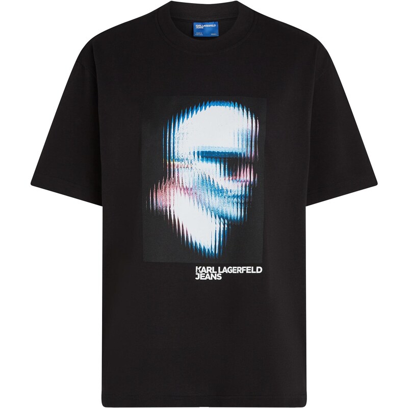 KARL LAGERFELD JEANS Tričko DIGITIZED azurová / světle šedá /
