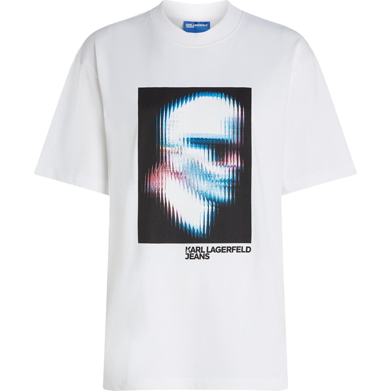 KARL LAGERFELD JEANS Tričko azurová / pitaya / černá / bílá