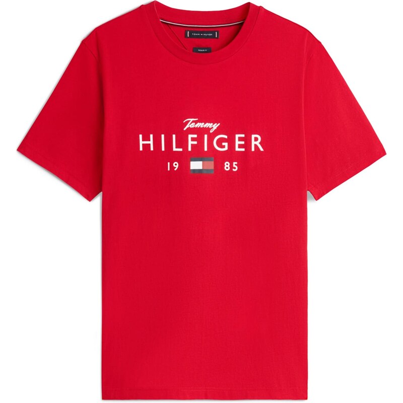 TOMMY HILFIGER Tričko 'BRAND LOVE' námořnická modř / červená / bílá