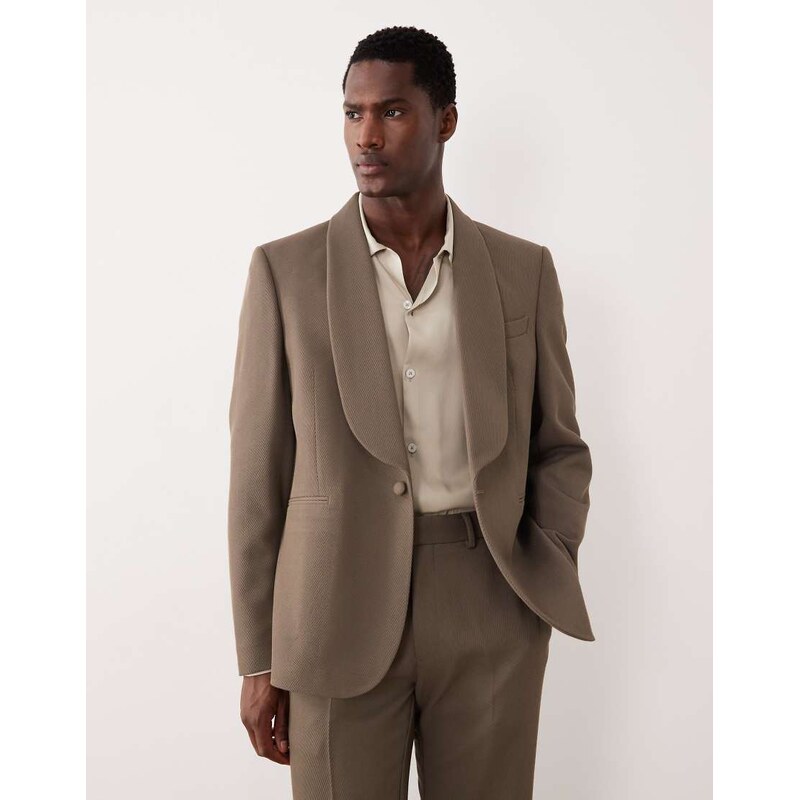 ASOS DESIGN slim suit jacket in khaki twill-Green