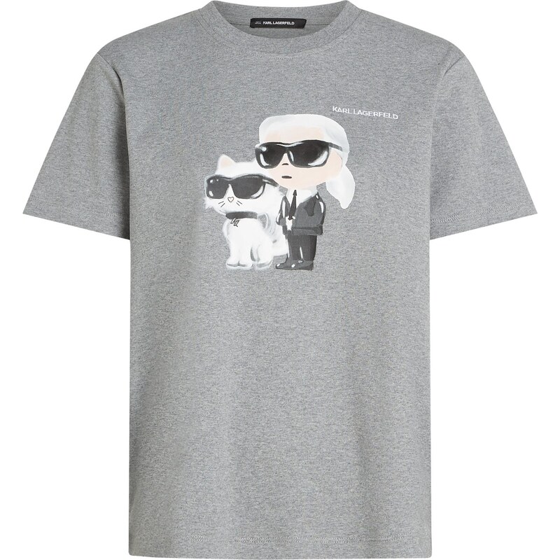 Karl Lagerfeld Tričko šedý melír / černá / přírodní bílá 109725940