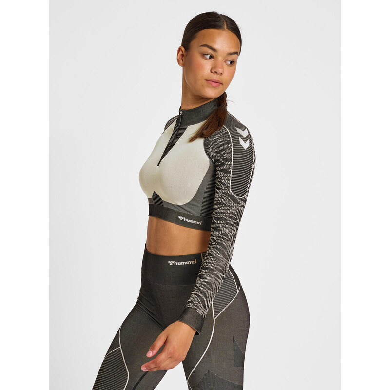 HUMMEL Dámský cropped sweatshirt s 1/2 zipem bez švů Hummel MT Mila 109725130