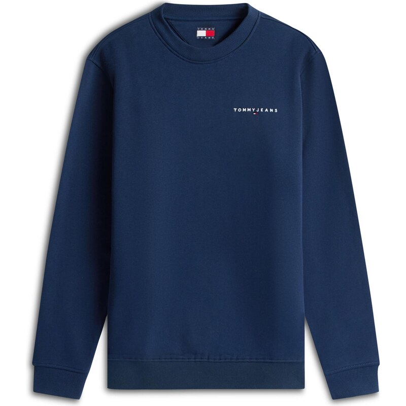 Tommy Jeans Mikina námořnická modř / brusinková / bílá