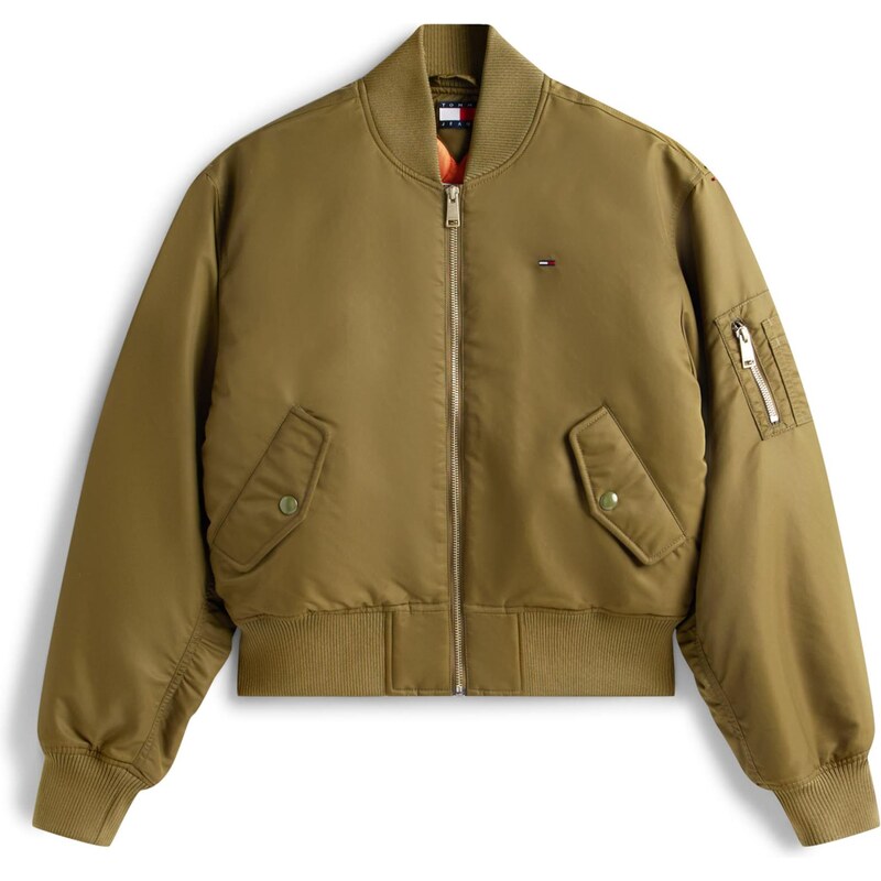 Tommy Jeans Přechodná bunda ESSENTIAL olivová