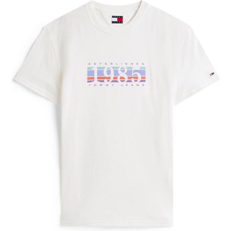 Tommy Jeans Tričko 1985 světlemodrá / fialová / červená / bílá