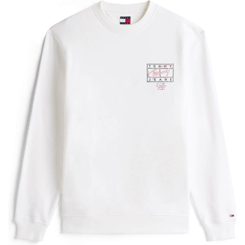 Tommy Jeans Mikina námořnická modř / červená / bílá