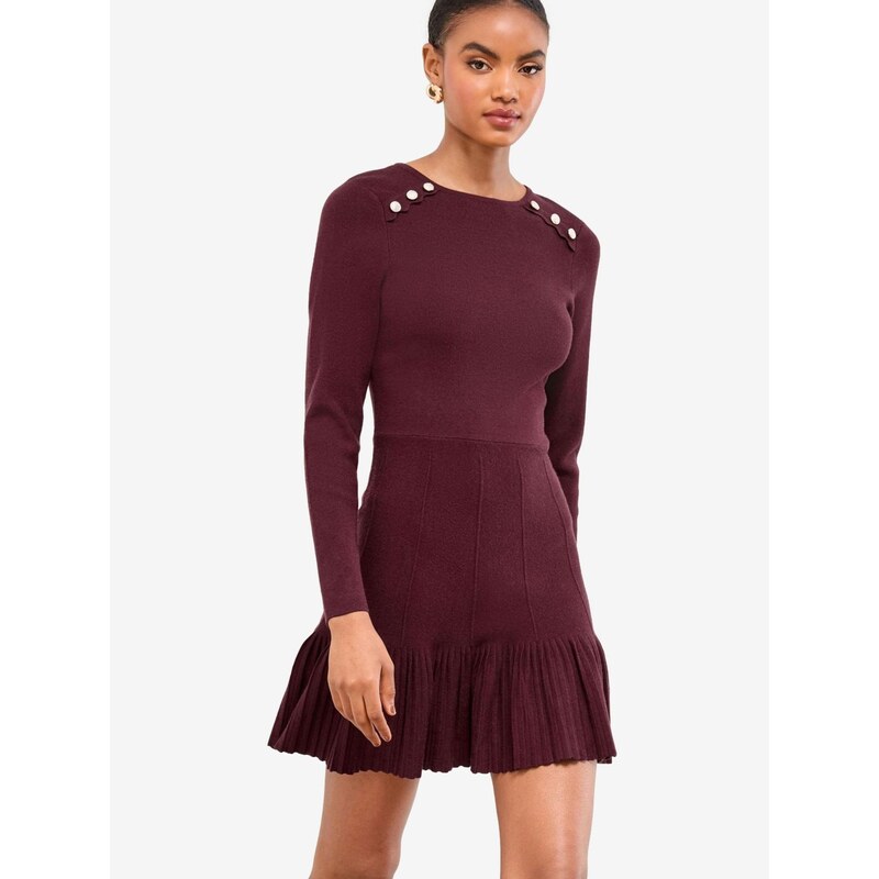 Lipsy Úpletové šaty burgundská červeň 109736065