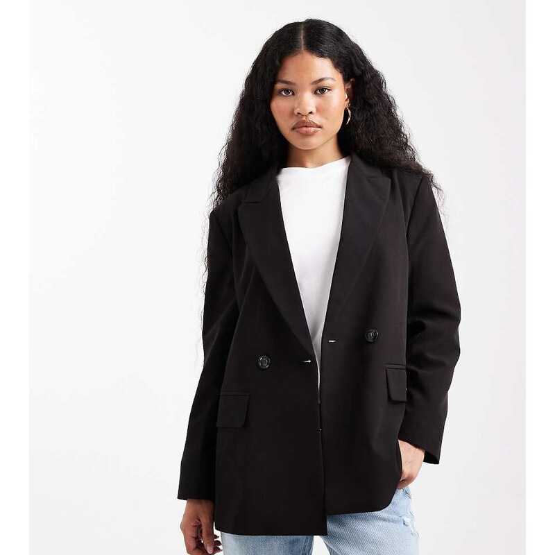 Miss Selfridge Petite oversized blazer in black 111131690