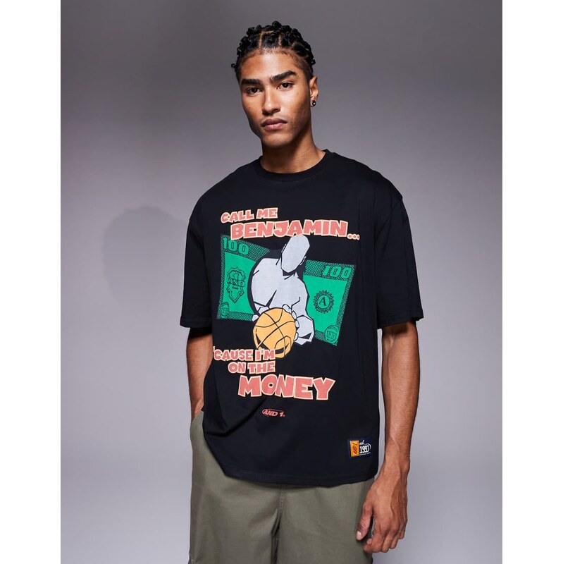 AND1 graphic t-shirt in black