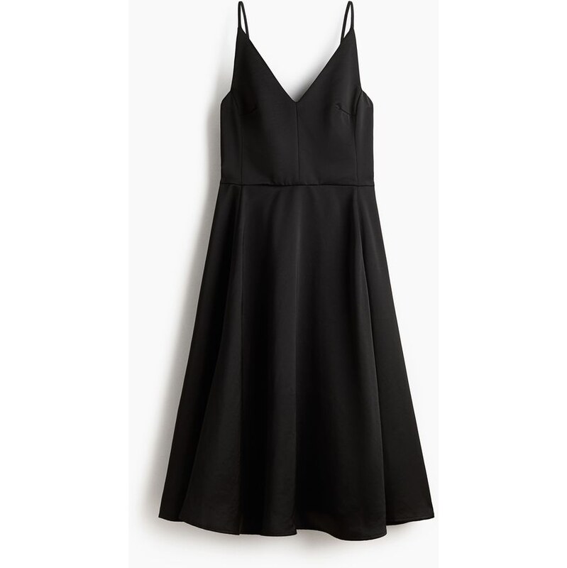 H&M - Šaty na ramínkas výstřihem do V - Černá