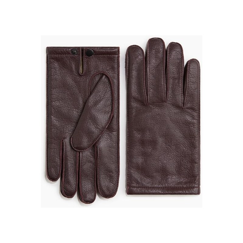 H&M - Kožené rukavice - Burgundy