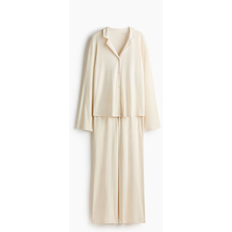 H&M - Pyžamo z modalové směsi - Krémová