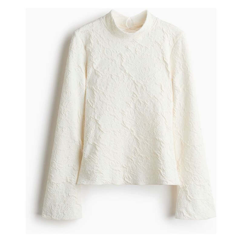 H&M - Žerzejový tops průstřihem - Bílá