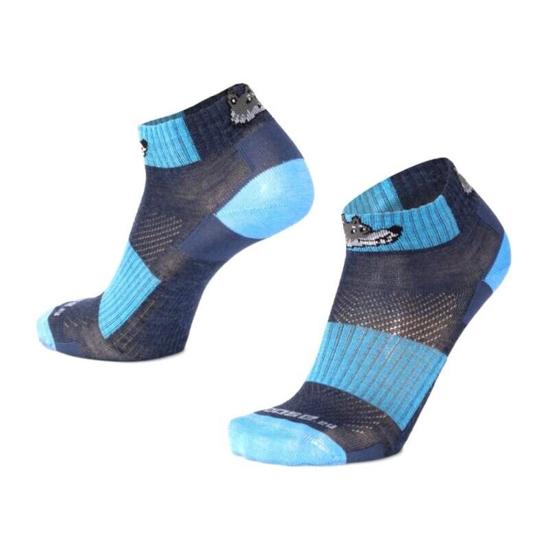 LUZY WOLF nízké veselé merino ponožky s vlkem Moose 114152420