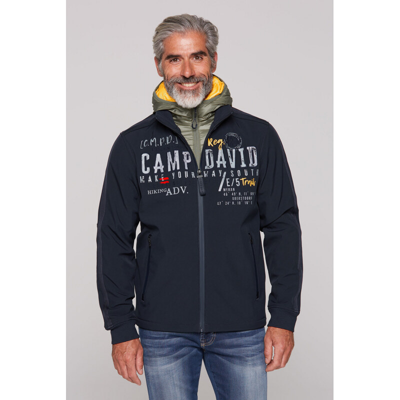 CAMP DAVID Softshellova bunda s odnimatelnou kapuci