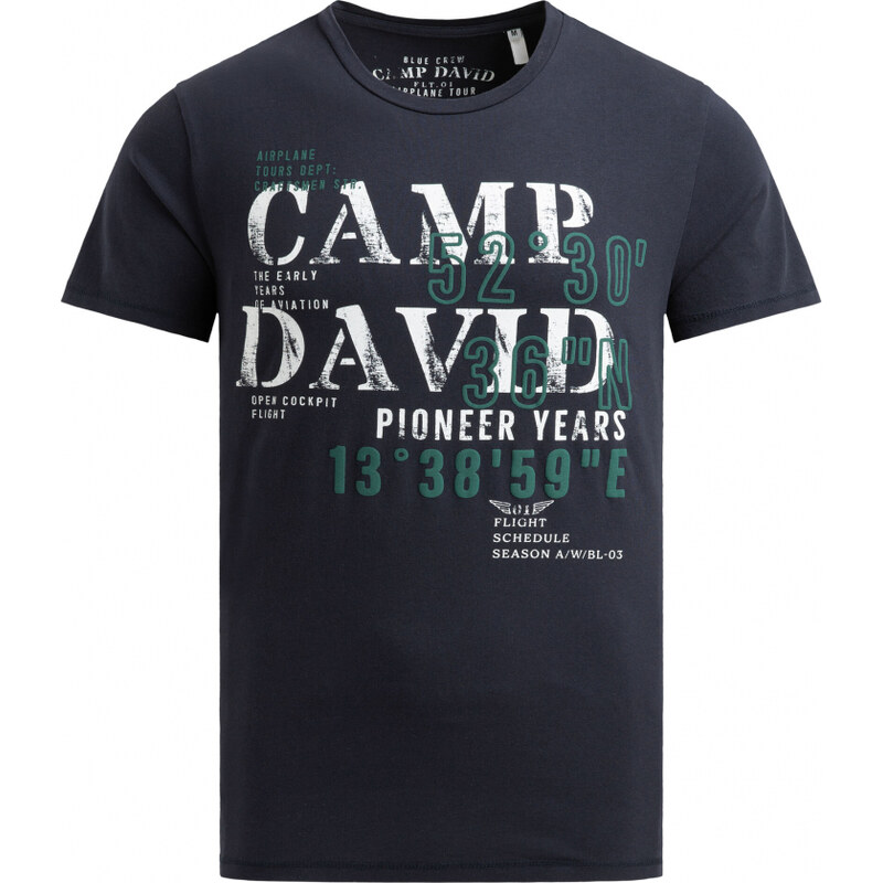 CAMP DAVID Tričko s kulatým výstřihem a 3D potiskem
