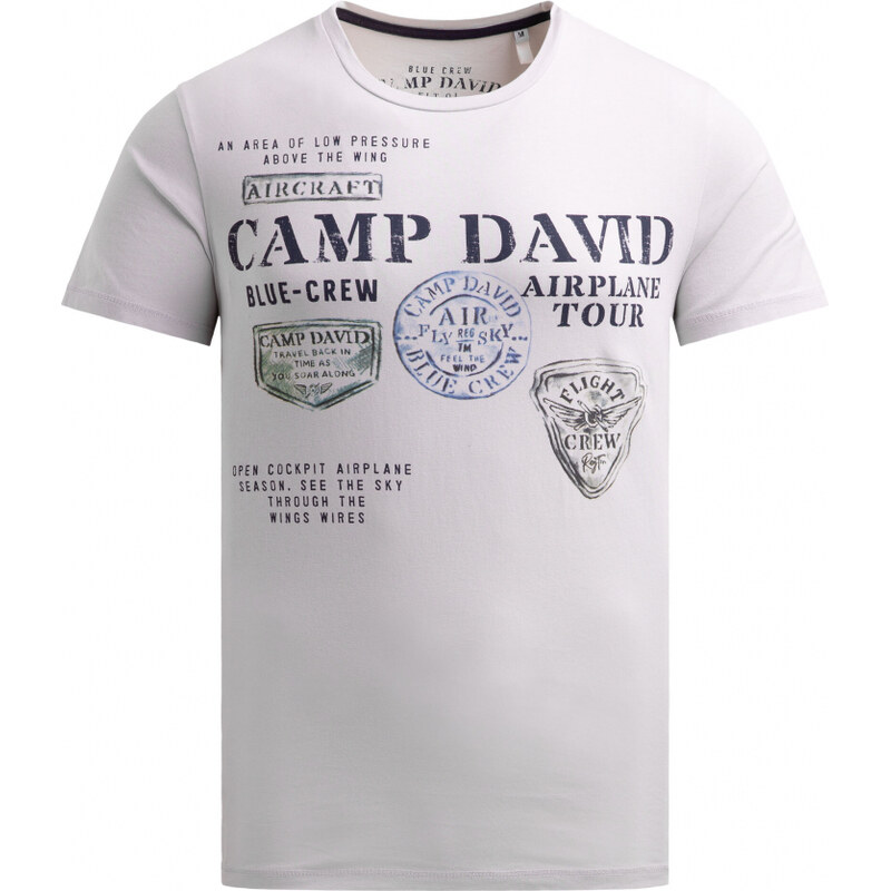 CAMP DAVID Tričko s kulatým výstřihem a potiskem