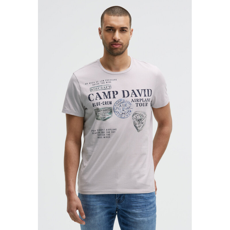 CAMP DAVID Tričko s kulatým výstřihem a potiskem