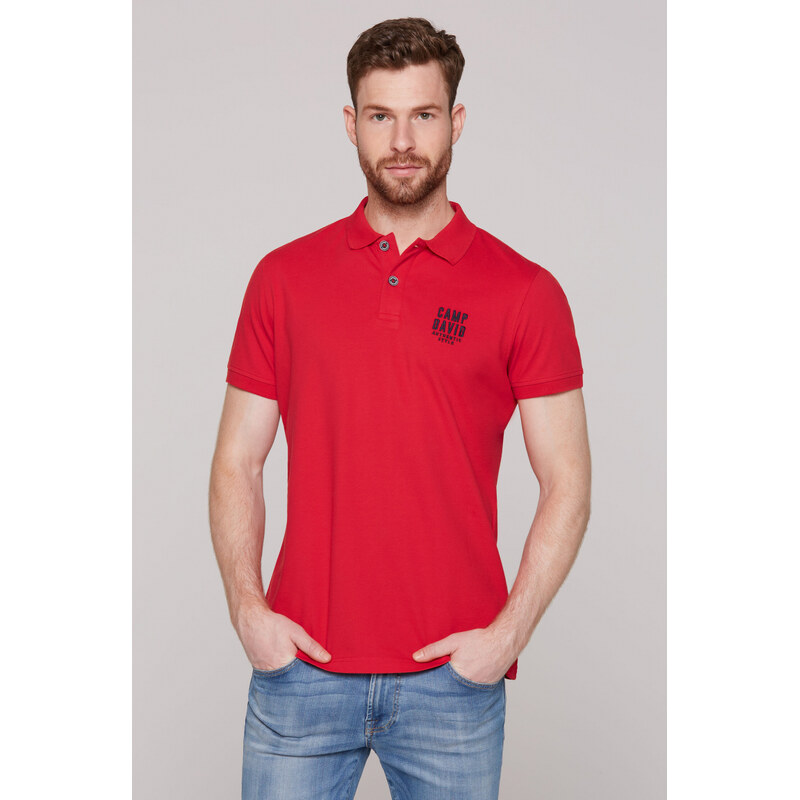 CAMP DAVID Basic polo tričko z pike s výšivkou loga