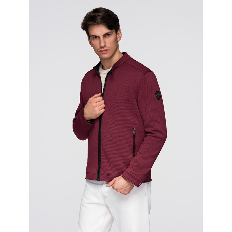 Ombre Mens structured fabric biker jacket