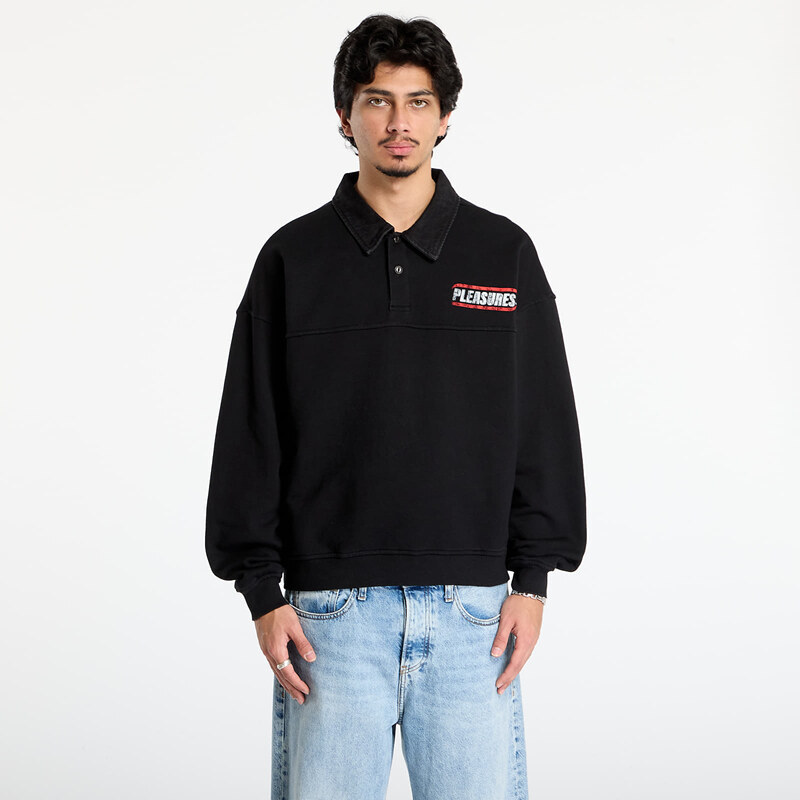 Mikina PLEASURES Gentle Polo Sweatshirt Black S