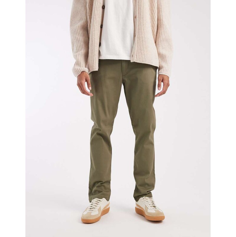 ASOS DESIGN slim chinos in khaki-Green