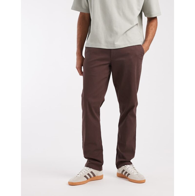 ASOS DESIGN slim chinos in brown
