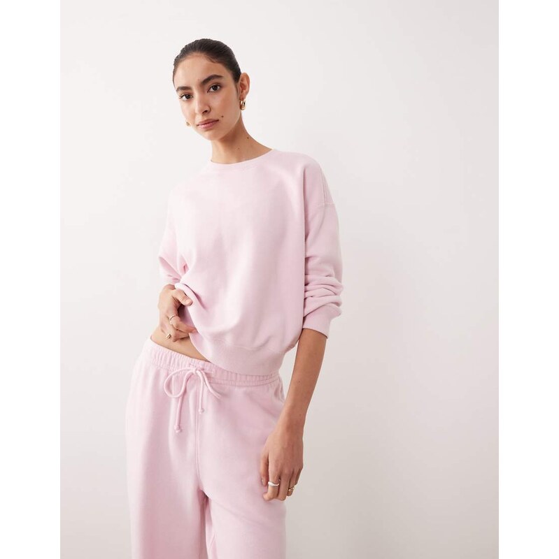 Abercrombie & Fitch YPB crewneck terry sweatshirt co-ord in pink