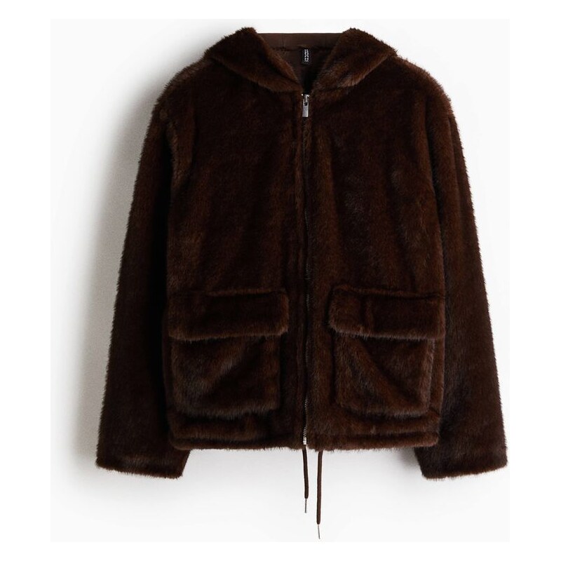 H&M - Huňatá bunda - hnědá 109773377