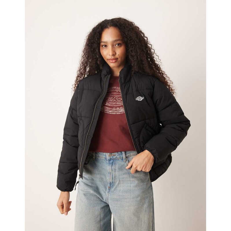 Dickies summerdale oversized puffer jacket in black 109773762