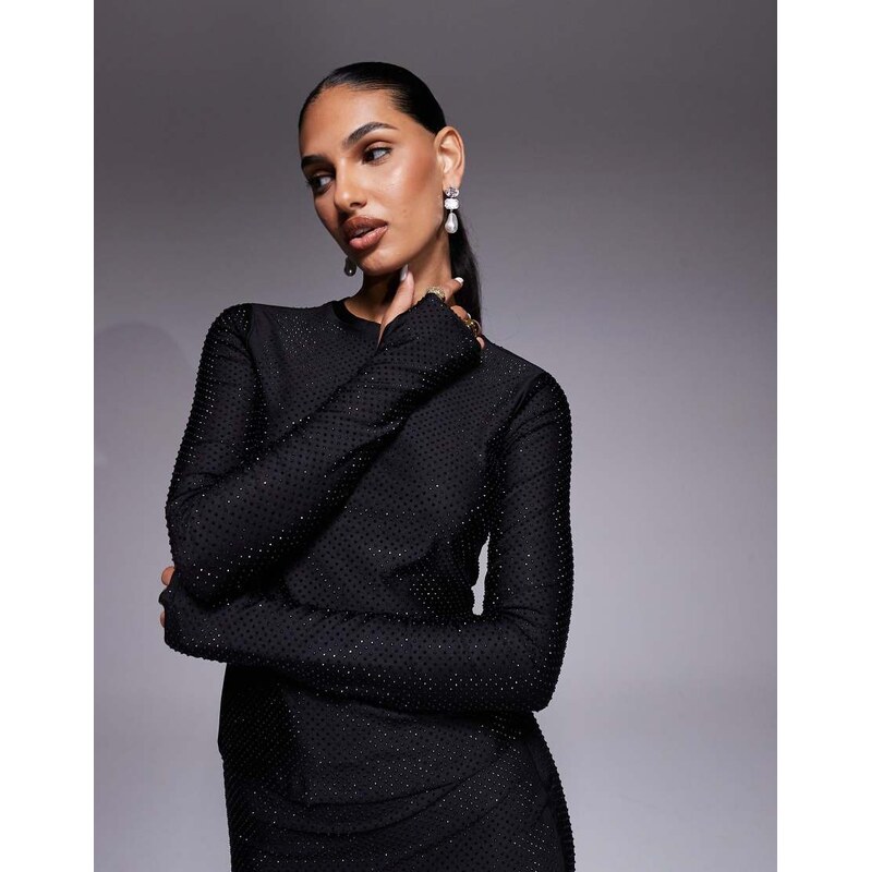 AFRM hotfix long sleeve thumbhole detail top co-ord in black 109773813