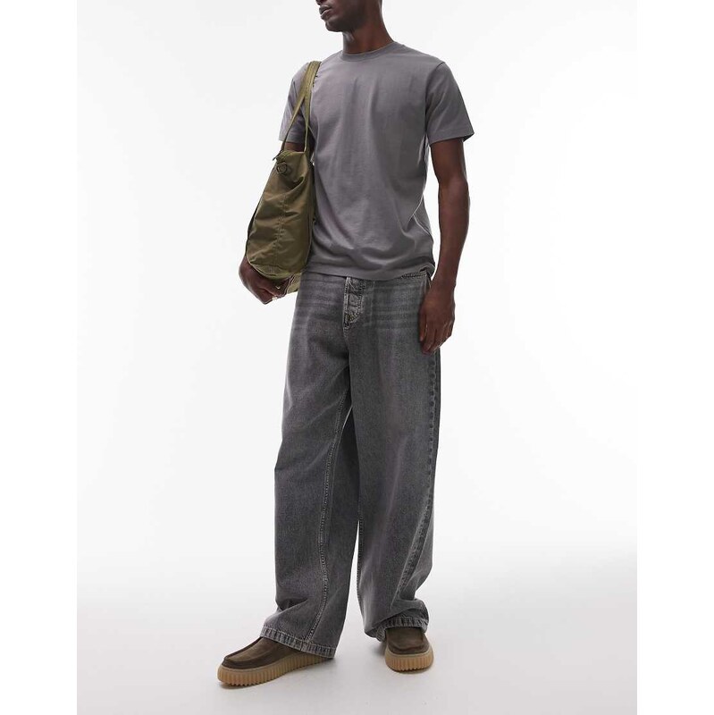 Tommy Jeans Theo baggy jeans with flag pocket in grey wash