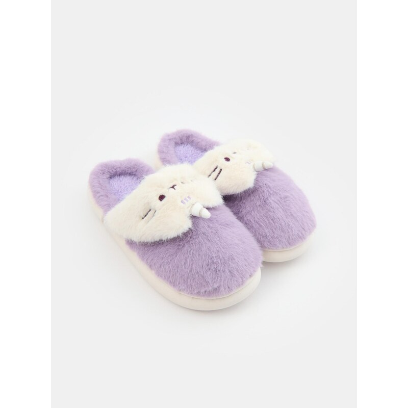 Sinsay - Pantofle s umělou kožešinou Pusheen the Cat - levandulová 109778613