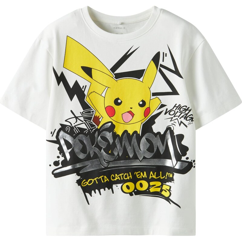 NAME IT Tričko NKMNirel Pokemon žlutá / tmavě šedá / černá /